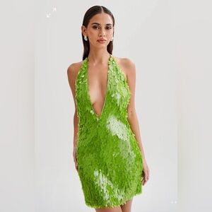 NWT Meshki Green Sequin Mini dress-S
